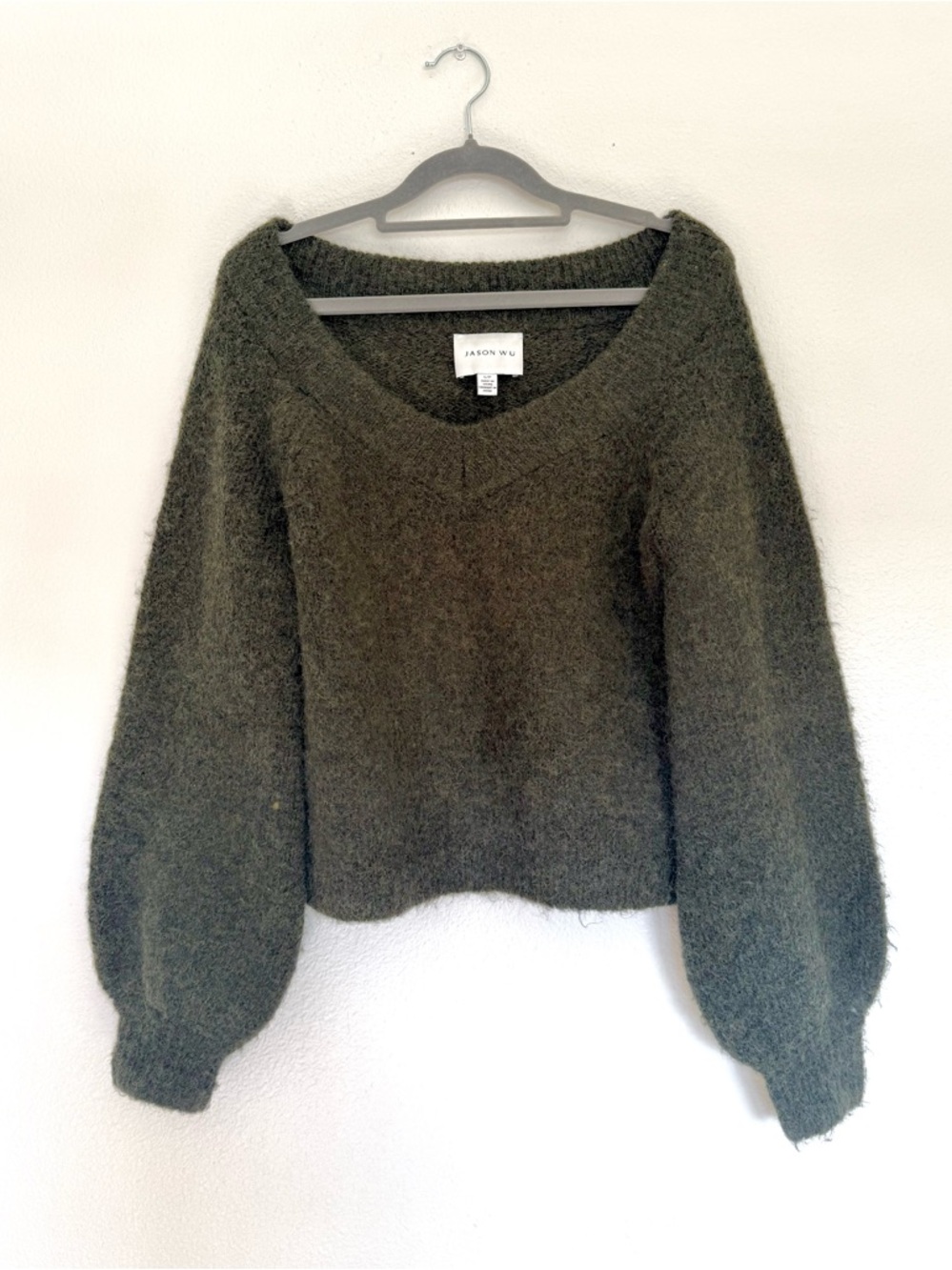 LIKE NEW Jason Wu V Neck Bell Sleeve Sweater Size Small